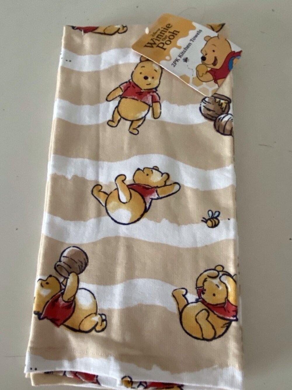 2 Pack Disney Winnie The Pooh Hunny Honey Pot Bees Kitchen Towels 18” X 28” NEW